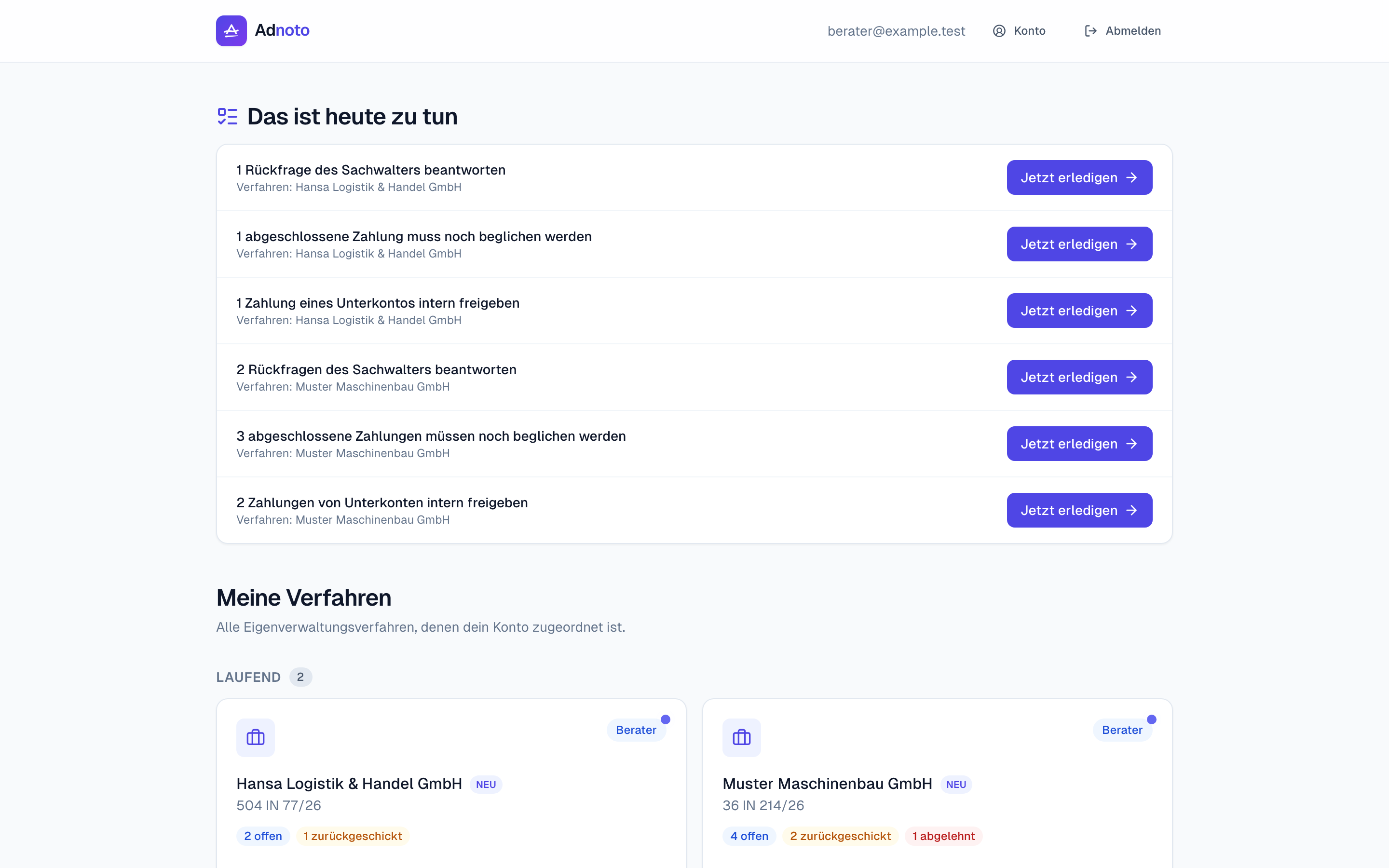 „Das ist heute zu tun“: Die App führt zur Aufgabe